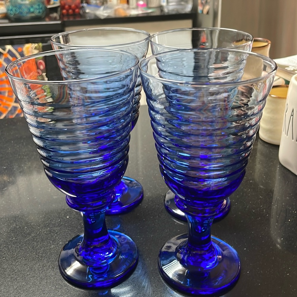 Cobalt Blue vintage Water or Ice Tea Glasses.